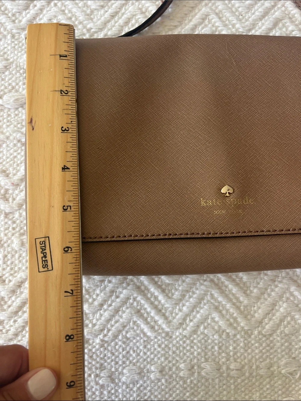 Kate  Spade Taupe/Brown Saffiano Leather Shoulder Bag